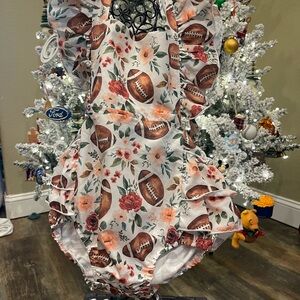 Floral Football Baby Romper